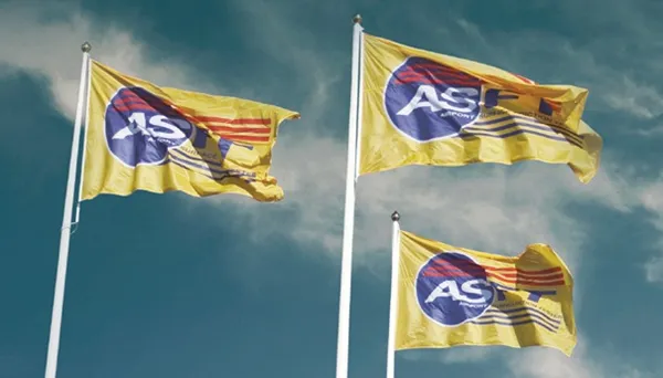 ASFT flags waving in the wind